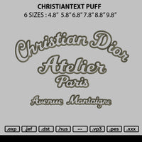 Christiantext Puff Embroidery File 6 sizes