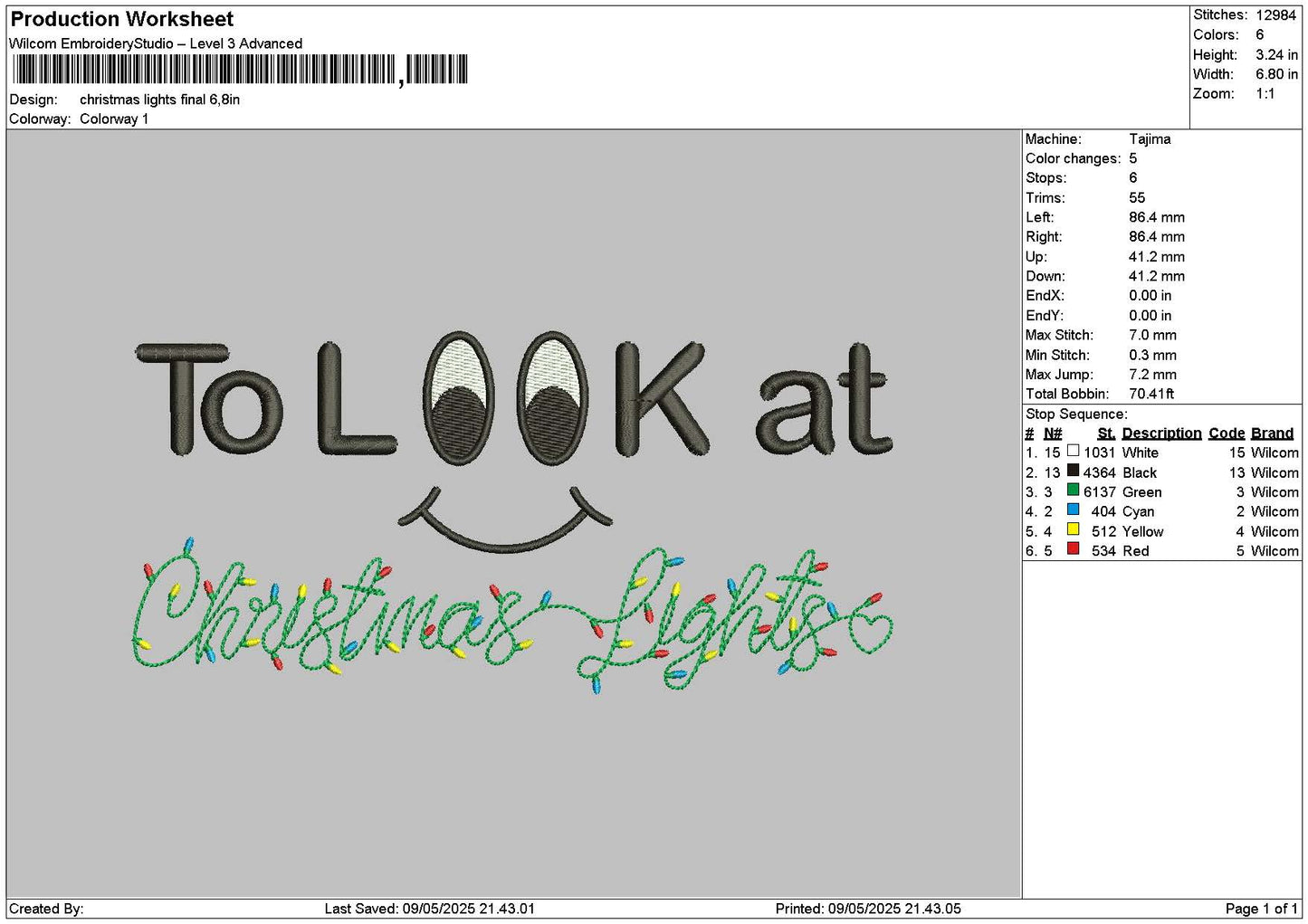 Christmastext 0905 Embroidery File 6 sizes