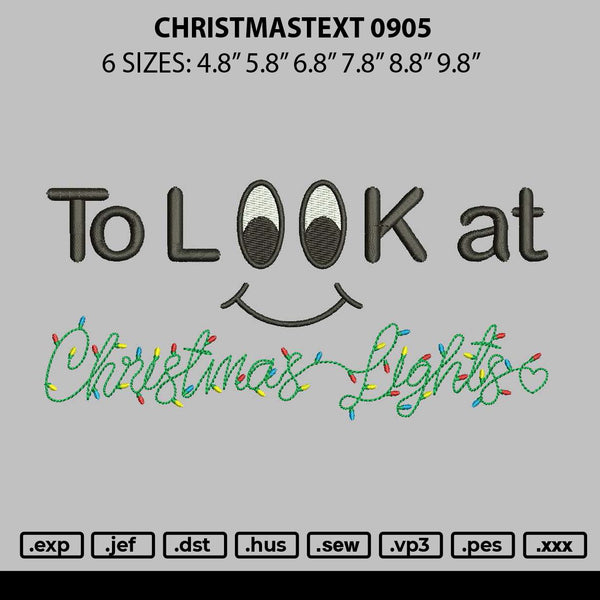 Christmastext 0905 Embroidery File 6 sizes
