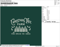 Christmas Tree Embroidery File 4 size