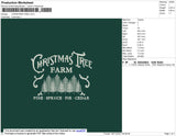 Christmas Tree Embroidery File 4 size