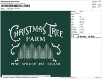 Christmas Tree Embroidery File 4 size