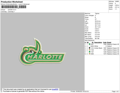 Carlotte Embroidery File 4 size