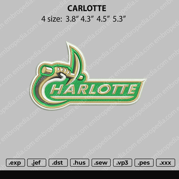 Carlotte Embroidery File 4 size