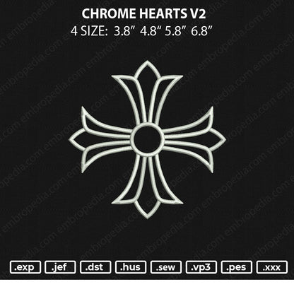Chrome Hearts V2 Embroidery File 4 size