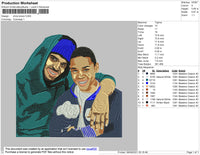 Chris Brown Embroidery File 4 size