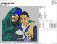 Chris Brown Embroidery File 4 size