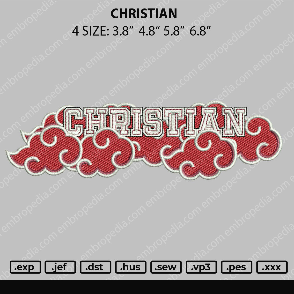 Christian Text Embroidery File 4 size