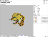 Cheetah Embroidery File 4 Size