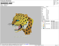 Cheetah Embroidery File 4 Size