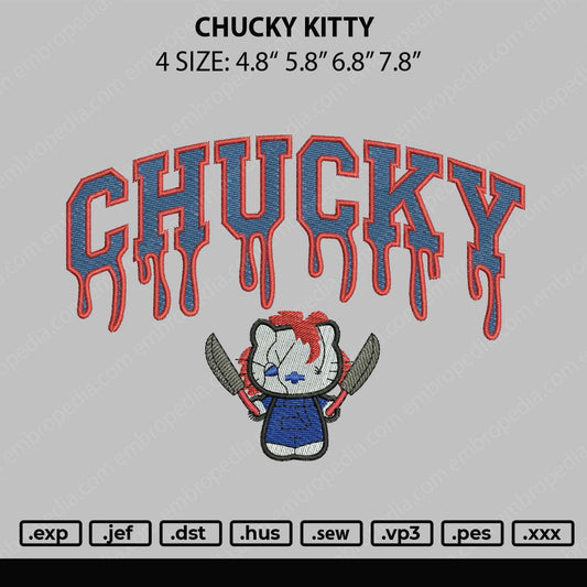 Chucky Kitty Embroidery File 5 sizes