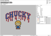 Chucky Melt Embroidery File 4 sizes