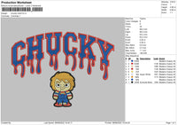 Chucky Melt Embroidery File 4 sizes