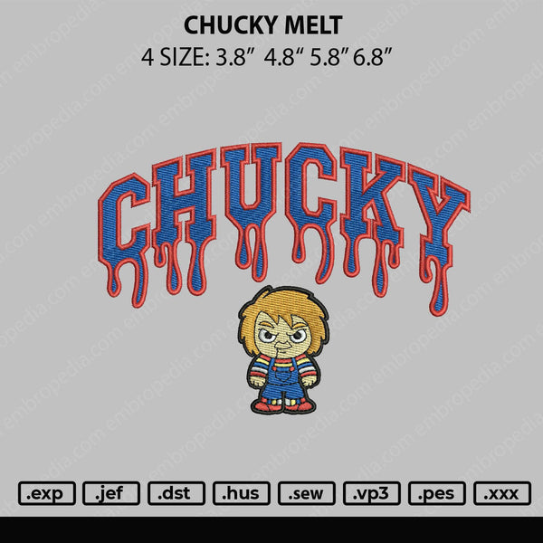 Chucky Melt Embroidery File 4 sizes