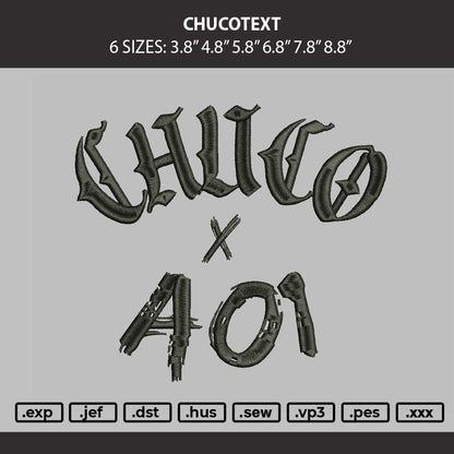 Chucotext Embroidery Machine Design File 6 sizes