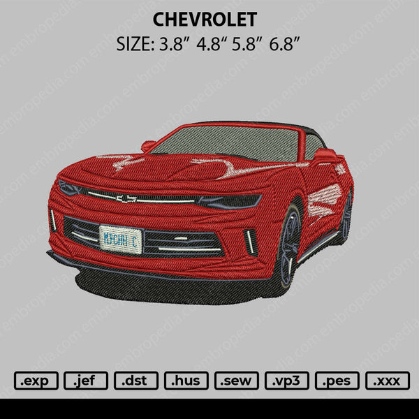 Chevrolet Embroidery File 4 size