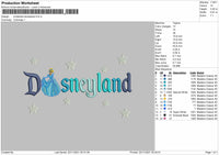 Cinderella Disneyland Embroidery File 6 size