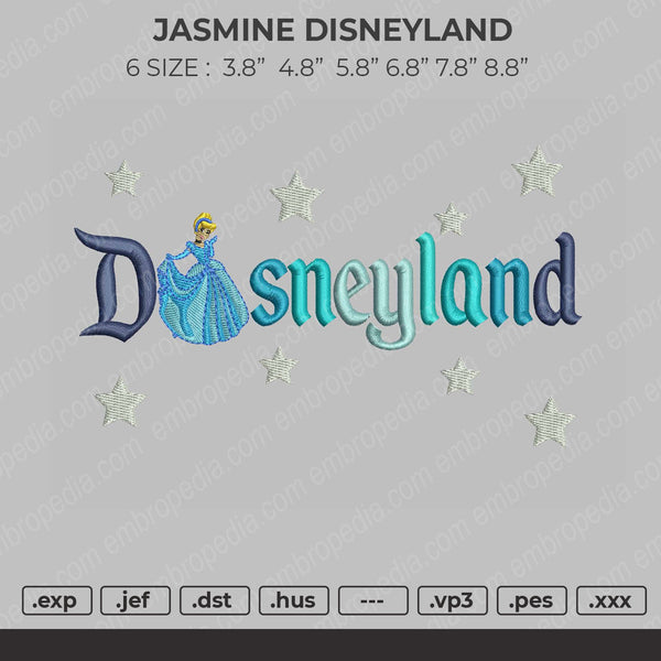 Cinderella Disneyland Embroidery File 6 size