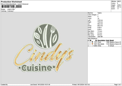 Cindystext 02 Embroidery File 6 sizes