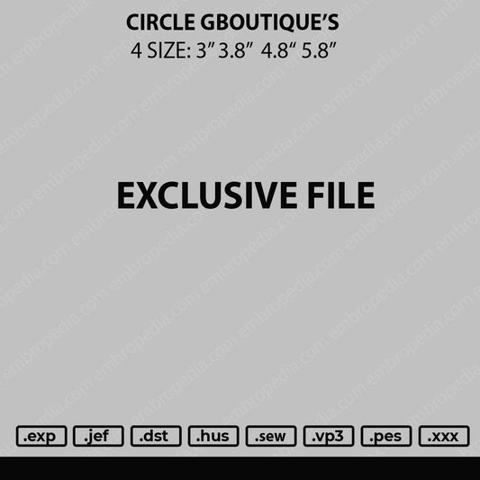 Circle GBoutique Embroidery File 4 size