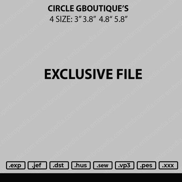 Circle GBoutique Embroidery File 4 size