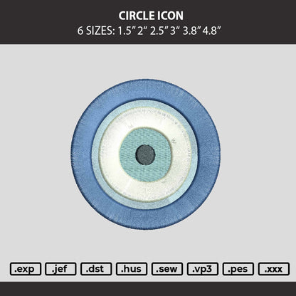 Circle Embroidery Machine Design File 6 sizes