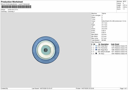 Circle Embroidery Machine Design File 6 sizes