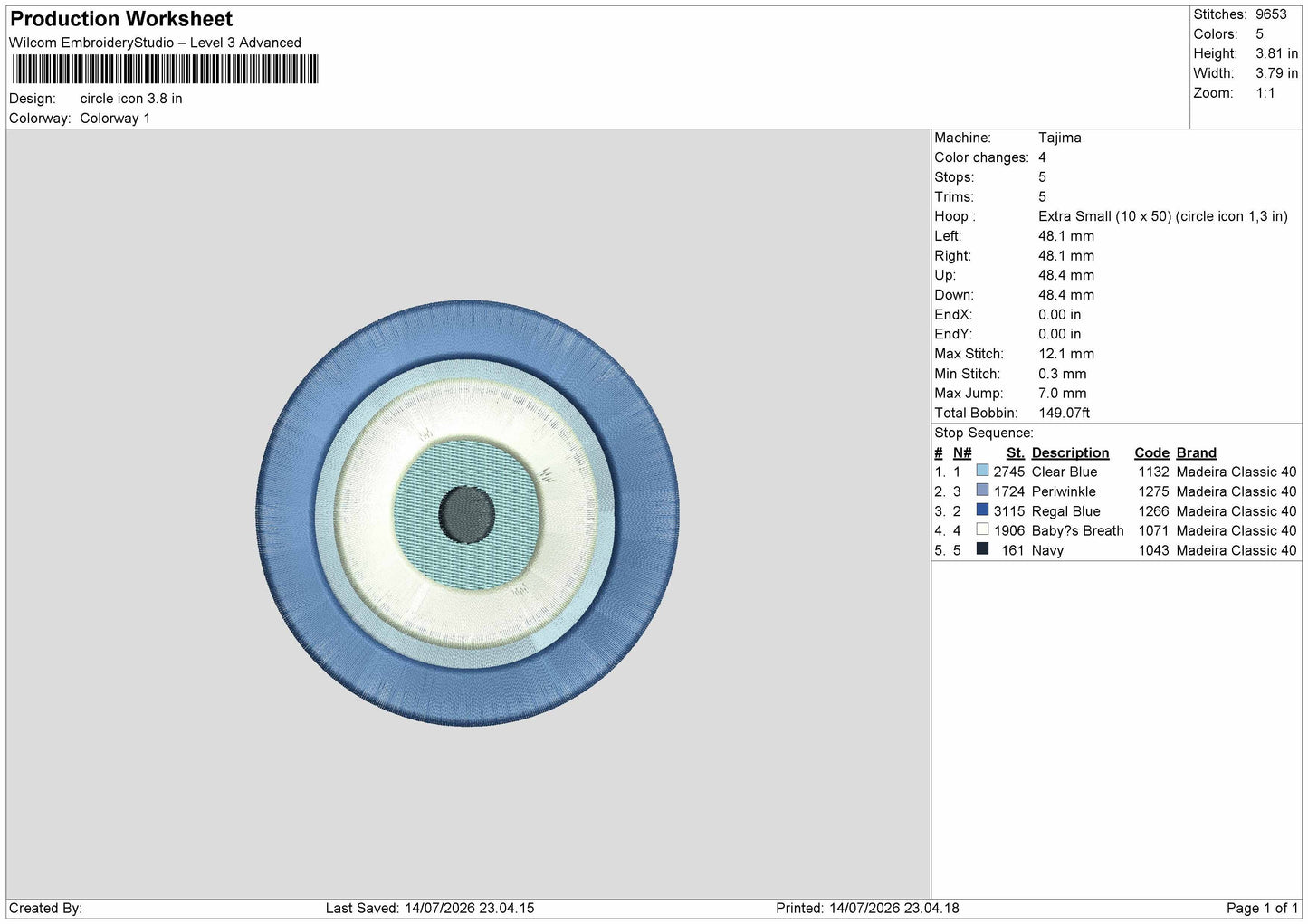 Circle Embroidery Machine Design File 6 sizes