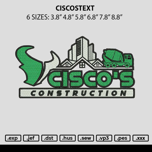 Ciscostext Embroidery File 6 sizes