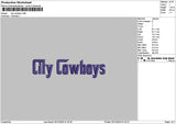 Cowboystext 2512 Embroidery File 6 sizes