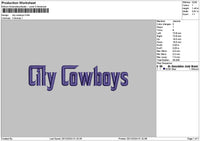 Cowboystext 2512 Embroidery File 6 sizes