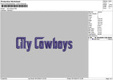 Cowboystext 2512 Embroidery File 6 sizes