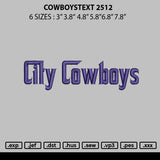 Cowboystext 2512 Embroidery File 6 sizes