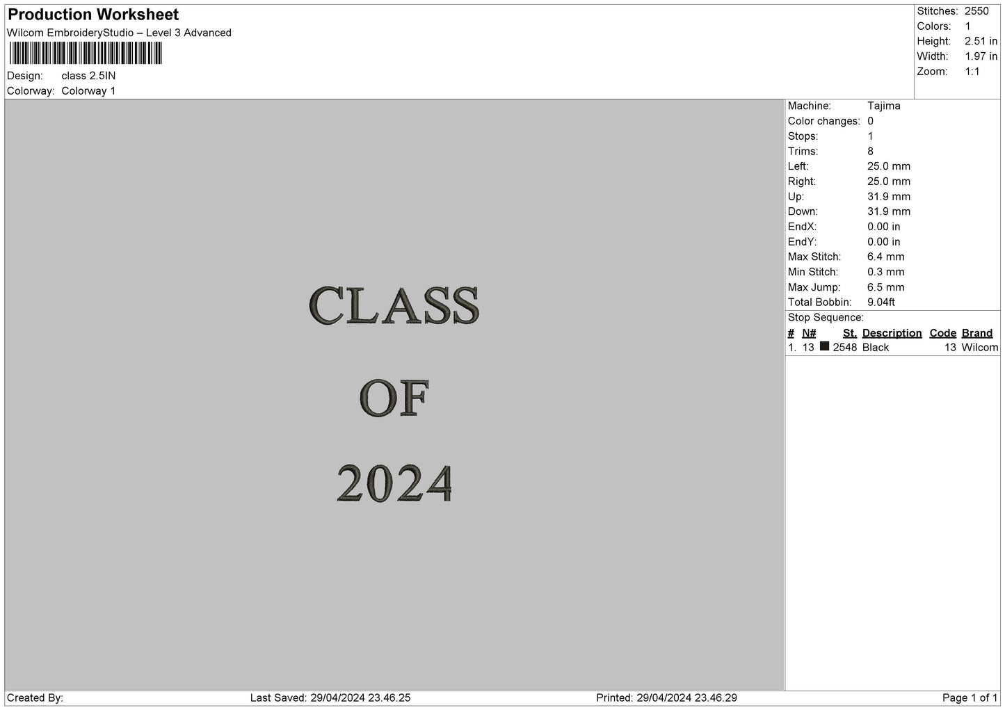 Classtext Embroidery 3 Files