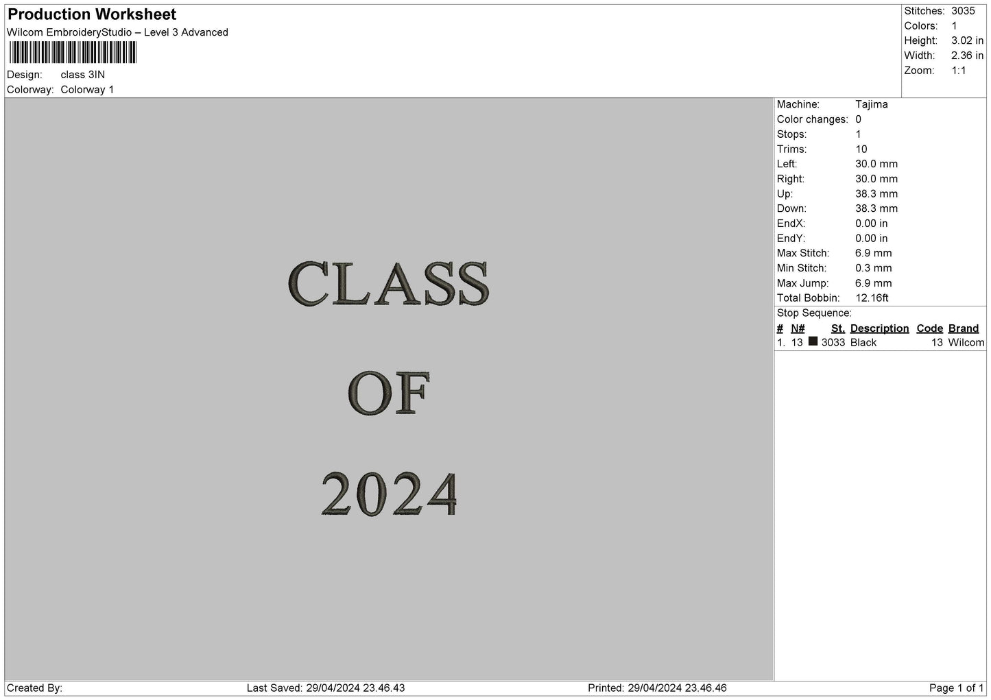 Classtext Embroidery 3 Files