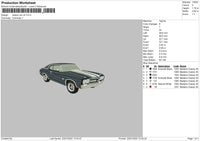 Classic Car Embroidery File 4 size
