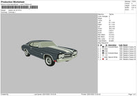 Classic Car Embroidery File 4 size