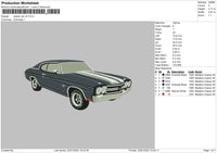 Classic Car Embroidery File 4 size