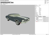 Classic Car Embroidery File 4 size