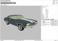 Classic Car Embroidery File 4 size