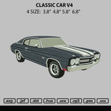 Classic Car Embroidery File 4 size