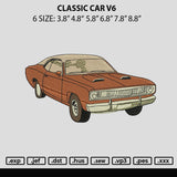 Classic Car V6 Embroidery File 6 sizes