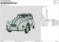 Classic Car V7 Embroidery File 6 sizes