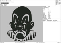 Clown BW Embroidery File 5 size