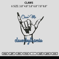 Claws Embroidery File 6 sizes