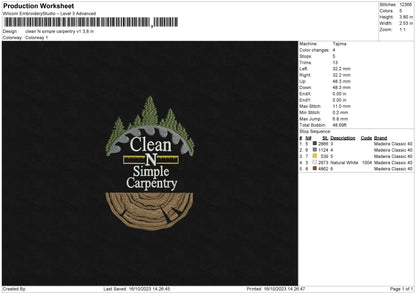 Clean Simple V1 Embroidery File 6 sizes