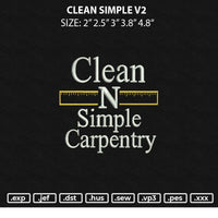 Clean Simple V2 Embroiery File 6 sizes
