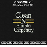 Clean Simple V2 Embroiery File 6 sizes