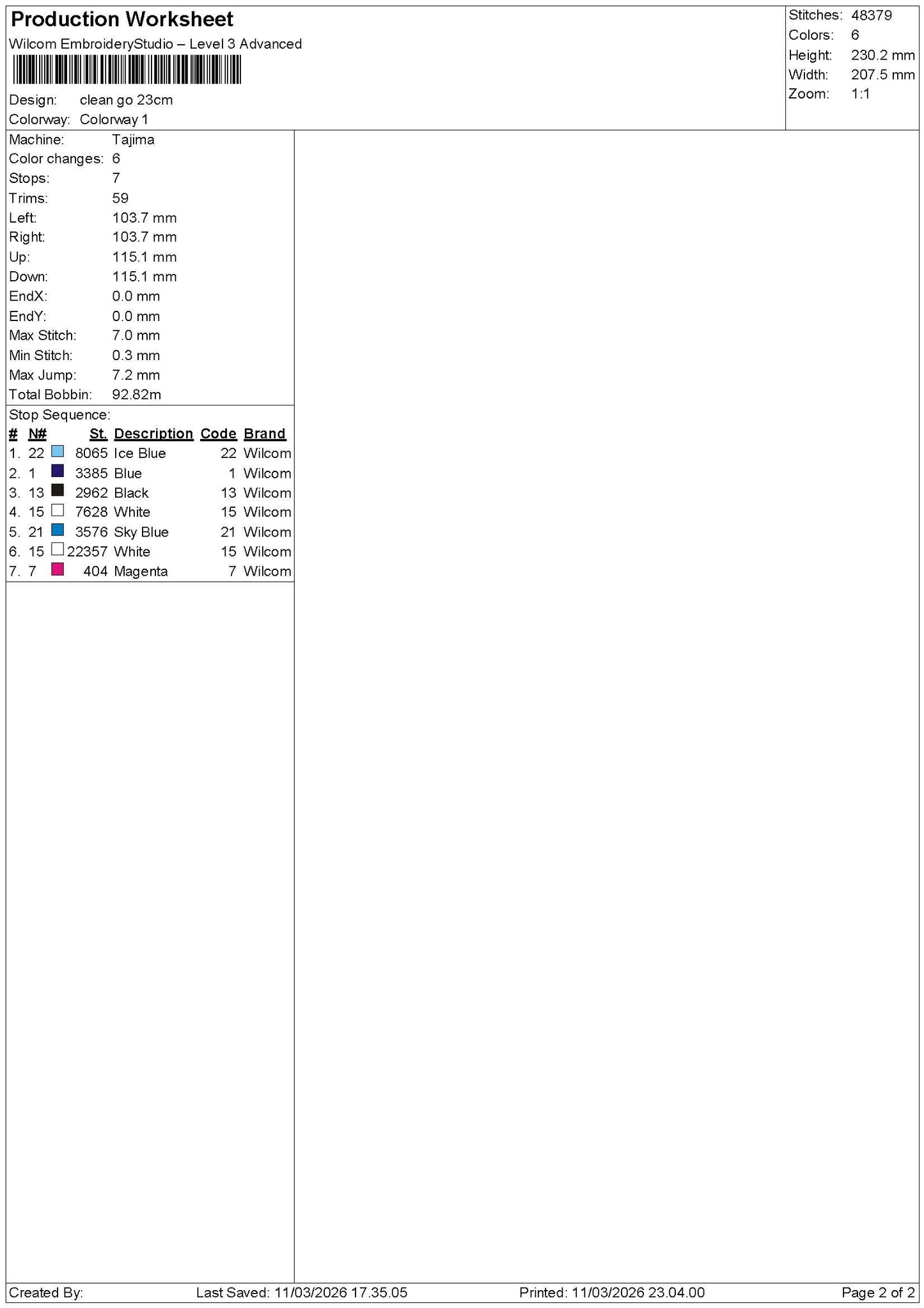 Cleantext 1103 Embroidery File 3 sizes