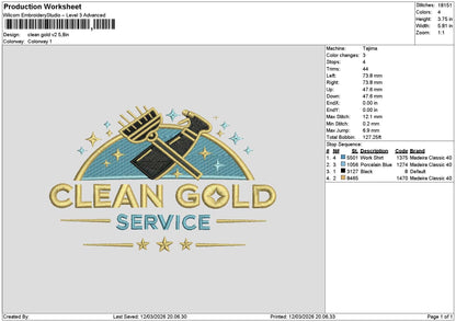 Cleantext V2 Embroidery File 6 sizes